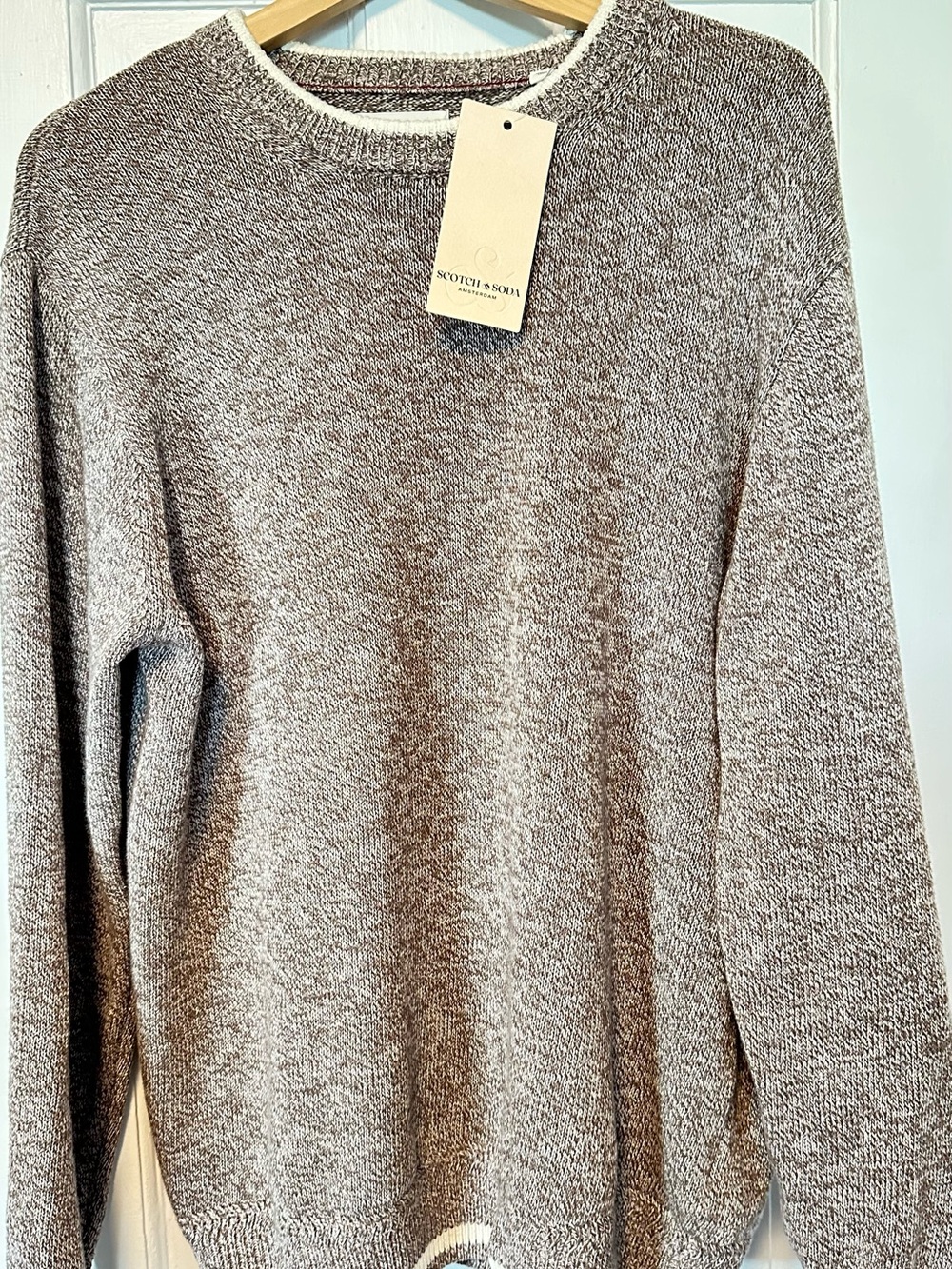 Scotch & Soda Brown Heather Oatmeal Crewneck Sweater